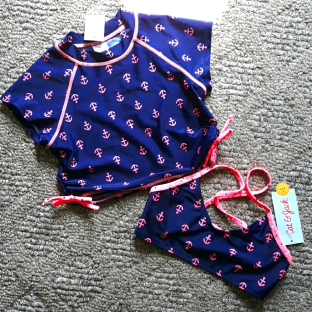 New Swimsuit 2 Piece Top Cover Shirt UPF 50 Tankini